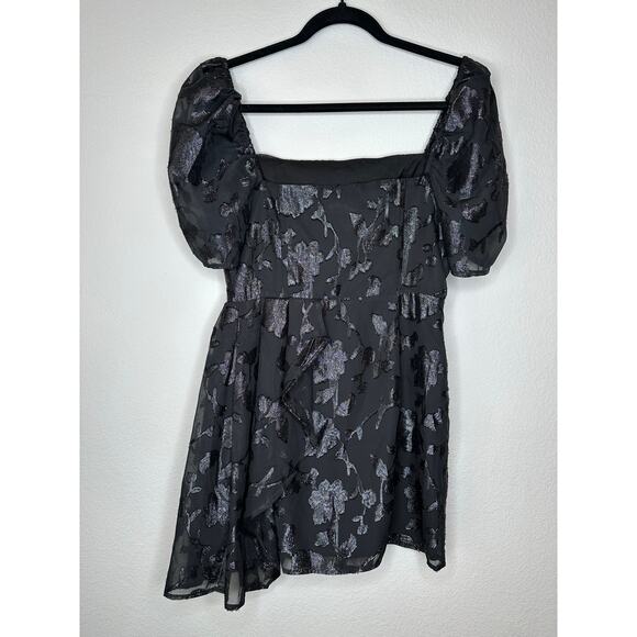 HOUSE OF HARLOW 1960 x REVOLVE Puff Sleeve Square Neck Metallic Mini Dress Small - Picture 7 of 10